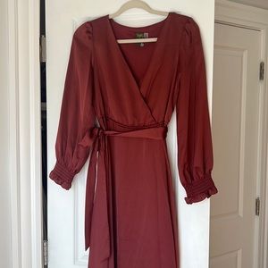 Taylor burnt orange midi dress